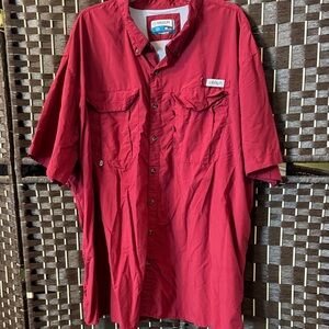 Magellan Outdoors Men's Red Casual Button Down Shirt